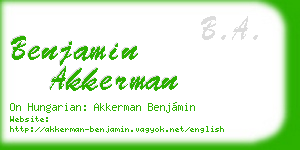 benjamin akkerman business card